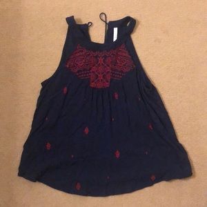 Navy and red tank top